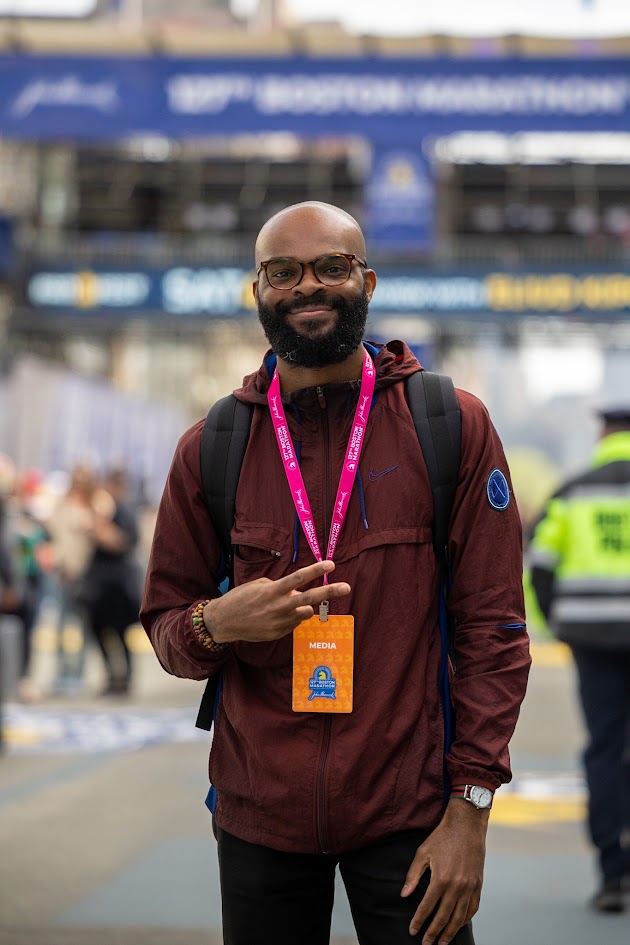 Credentialed media coverage at the 2023 Boston Marathon